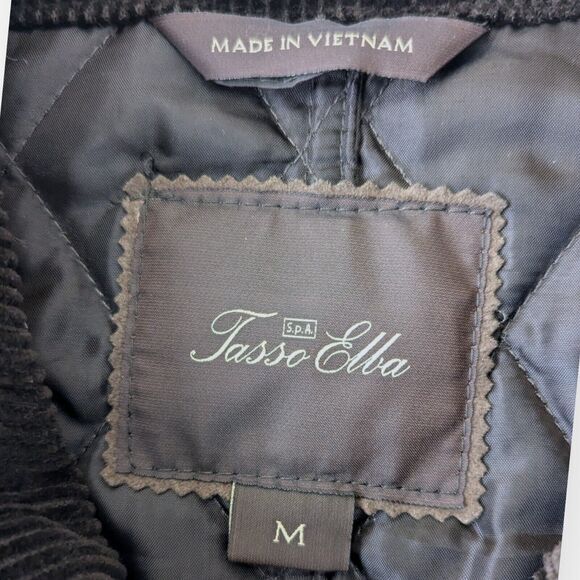 Tasso Elba Men's Field Jacket Quilted Corduroy Elbow Patch Brown Sz Medium Coat - Picture 7 of 11